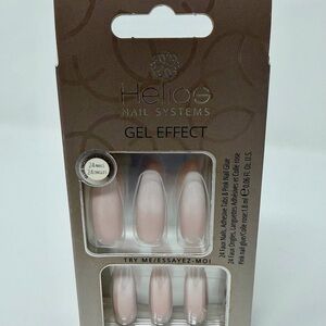 Helios Nail Systems Gel Effect Light Pink Oval Press-On Nails Glue Tabs